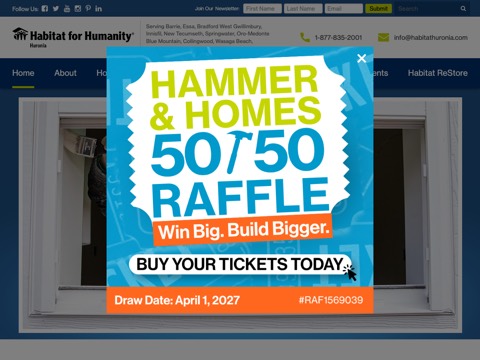Screenshot of the Habitat For Humanity ReStore - Collingwood homepage at habitathuronia.com, captured 2026-08-19, shown as the evidence for the review on this page