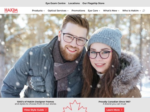Screenshot of the Hakim Optical Owen Sound - 16th Streed website