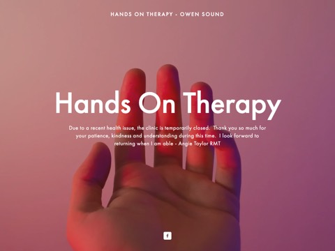 Screenshot of the Hands On Therapy website