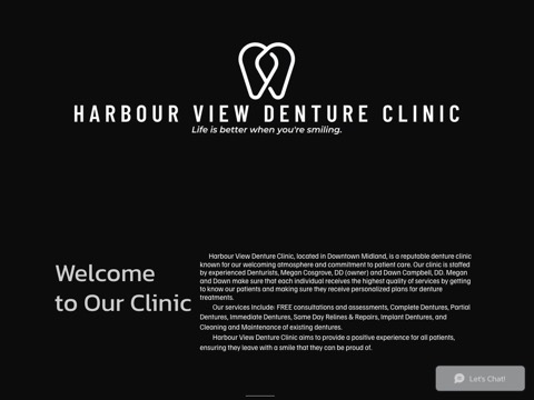 Screenshot of the Harbour View Denture Clinic website