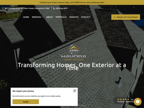 Screenshot of the Havora Construction LLC website