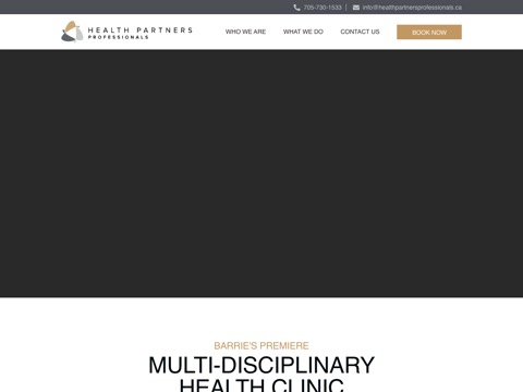 Screenshot of the Health Partners Professionals homepage, healthpartnersprofessionals.ca, captured 2026-08-19, shown as the evidence for this review