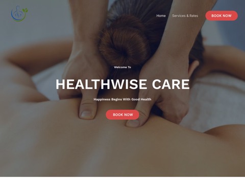 Screenshot of the Healthwise Care homepage, www.healthwisecare.ca, captured 2026-08-19, shown as the evidence for this review