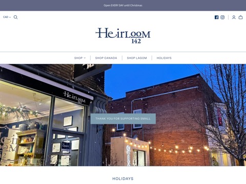Screenshot of the Heirloom142 website