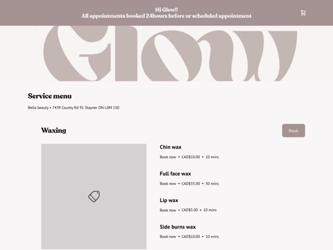 Screenshot of the Hi Glow Esthetics website