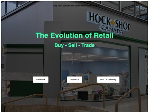 Screenshot of the Hock Shop Canada homepage, hockshop.com, captured 2026-08-19, shown as the evidence for this review