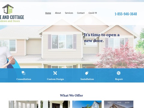 Screenshot of the Home and Cottage Windows and Doors website