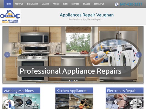 Screenshot of the Home Appliance Repair Vaughan website