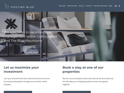 Screenshot of the Hosting Blue, Inc. website