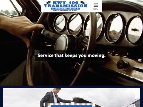 Screenshot of the Hwy 400 Transmission & Driveline Service homepage, www.barrieautoservice.ca, captured 2026-08-19, shown as the evidence for this review
