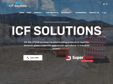 Screenshot of the ICF Solutions homepage, www.icfsolutions.ca, captured 2026-08-13, shown as the evidence for this review