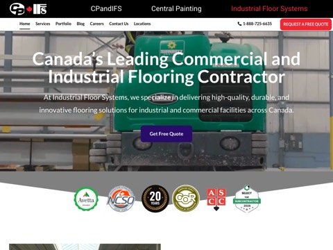Screenshot of the Industrial Floor Systems website