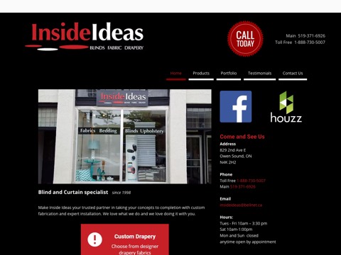 Screenshot of the Inside Ideas homepage, www.insideideas.ca, captured 2026-08-19, shown as the evidence for this review