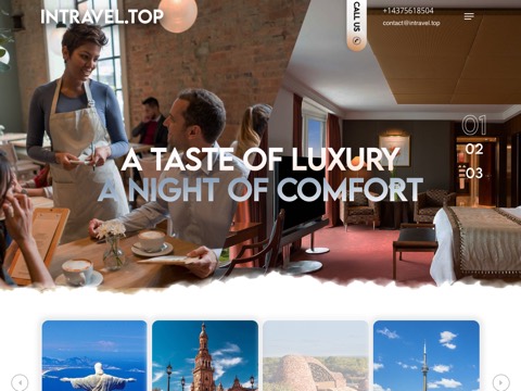 Screenshot of the IntravelTop homepage, intravel.top, captured 2026-08-19, shown as the evidence for this review