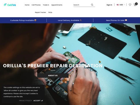 Screenshot of the It Happens CellTek website