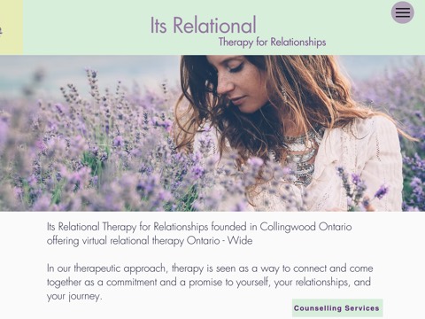 Screenshot of the ITS RELATIONAL THERAPY FOR RELATIONSHIPS homepage, www.itsrelationaltherapy.co, captured 2026-08-19, shown as the evidence for this review