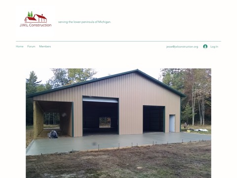 Screenshot of the J.W.L construction homepage, www.jwlconstruction.org, captured 2026-08-13, shown as the evidence for this review