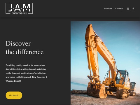 Screenshot of the JAM Contracting Corp website