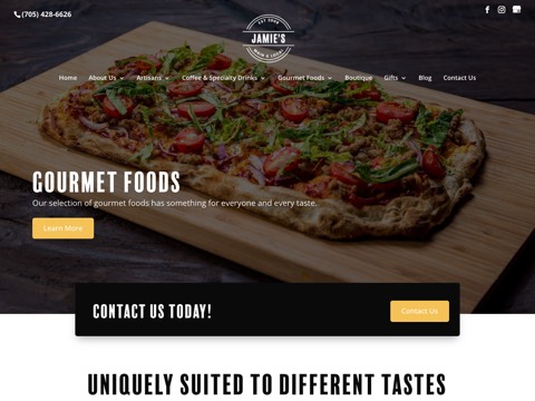 Screenshot of the Jamie's Main & Local website