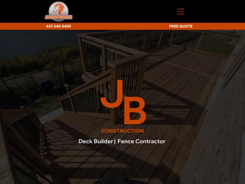 Screenshot of the JB Construction website