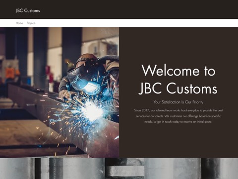 Screenshot of the JBC Customs website