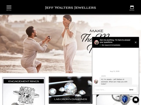 Screenshot of the Jeff Walters Jewellers website