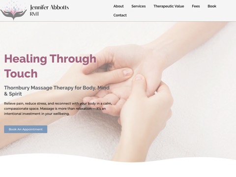 Screenshot of the Jennifer Abbotts, RMT website
