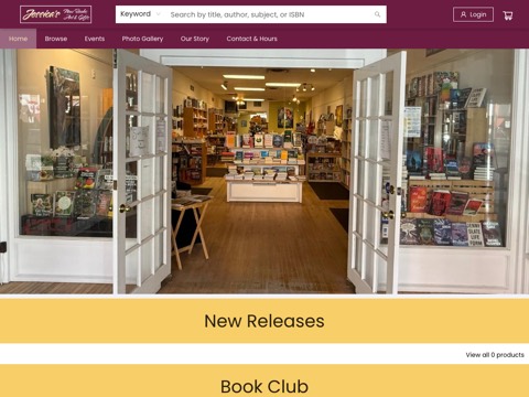 Screenshot of the Jessica's website
