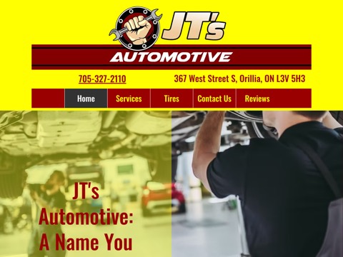 Screenshot of the JT"s Automotive homepage, www.jts-automotive.com, captured 2026-08-19, shown as the evidence for this review