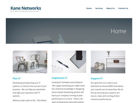 Screenshot of the Kane Networks Inc website