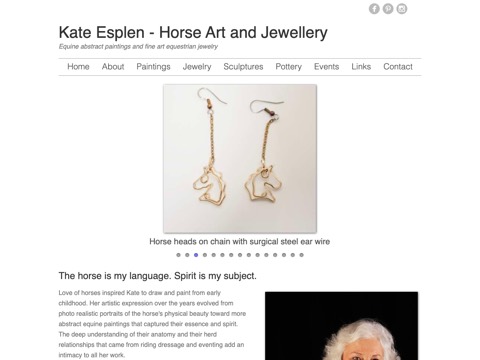 Screenshot of the Kate Esplen Art Studio homepage, kateesplen.com, captured 2026-08-19, shown as the evidence for this review
