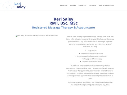 Screenshot of the KERI SALEY website