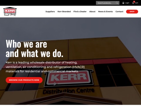 Screenshot of the Kerr homepage, kerrsmartstore.com, captured 2026-08-19, shown as the evidence for this review