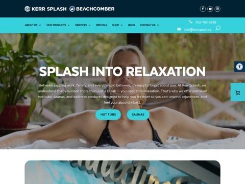 Screenshot of the Kerr Splash homepage, kerrsplash.ca, captured 2026-08-19, shown as the evidence for this review