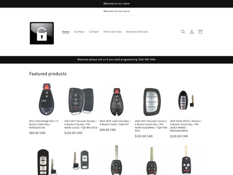Screenshot of the keysource website