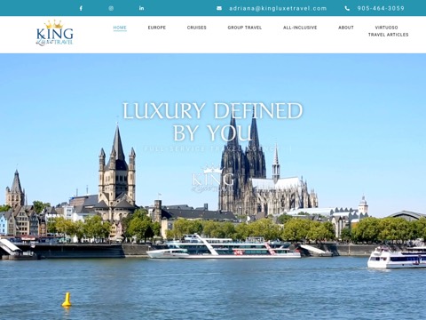 Screenshot of the King Luxe Travel website