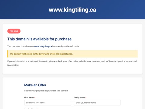 Screenshot of the King Tiling website