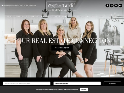 Screenshot of the Kristina Tardif Real Estate Group- Top 1% Agent In Canada for Royal LePage- Wasaga, Tiny, Collingwood, Clearview, Midland website