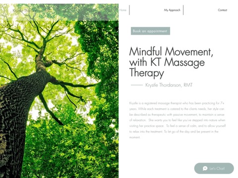 Screenshot of the Krystle Thordarson, RMT website