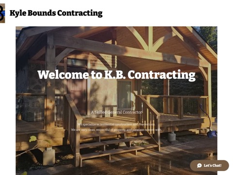 Screenshot of the Kyle Bounds Contracting website