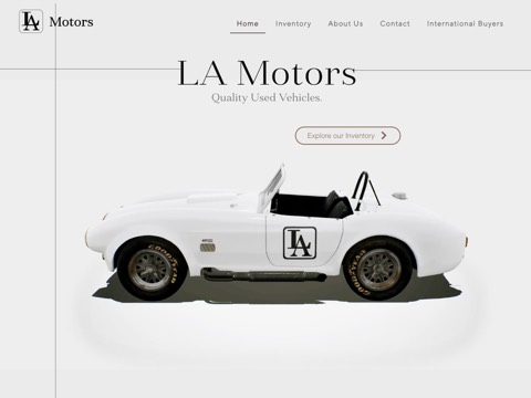 Screenshot of the LA Motors homepage, www.la-motors.ca, captured 2026-08-19, shown as the evidence for this review