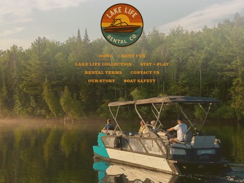 Screenshot of the Lake Life Rental Co. homepage, www.lakeliferentalco.com, captured 2026-08-19, shown as the evidence for this review