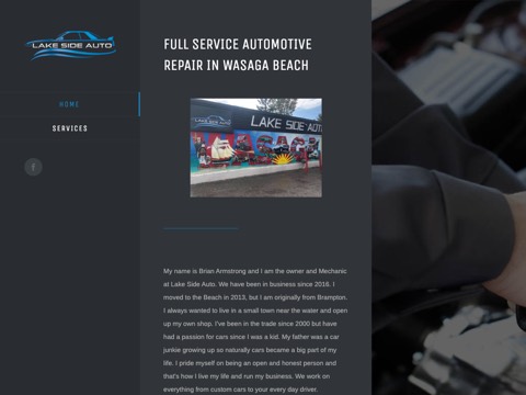 Screenshot of the Lake Side Auto website