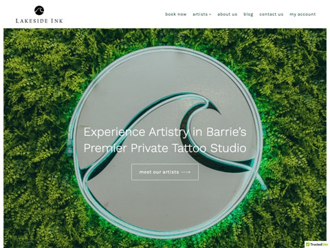 Screenshot of the Lakeside Ink website