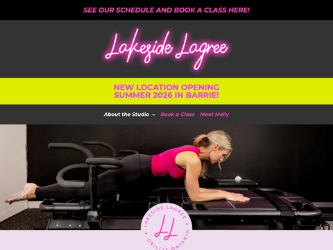 Screenshot of the Lakeside Lagree website
