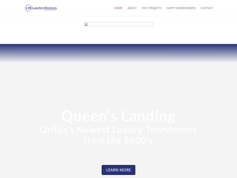 Screenshot of the Landen Homes homepage, www.landenhomes.com, captured 2026-08-19, shown as the evidence for this review