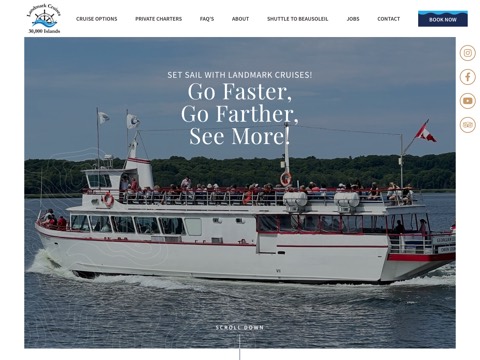 Screenshot of the Landmark Cruises website