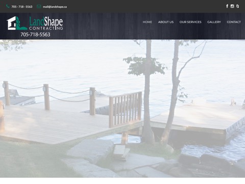 Screenshot of the Landshape Contracting homepage, www.landshape.ca, captured 2026-08-19, shown as the evidence for this review
