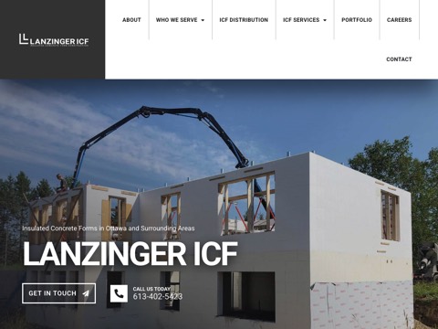 Screenshot of the LANZINGER ICF homepage, lanzingericf.com, captured 2026-08-13, shown as the evidence for this review
