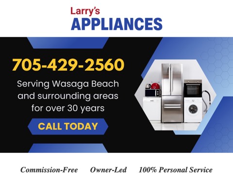 Screenshot of the Larry's New And Used Appliances website